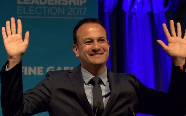 Fine Gael TD for Dublin West and Minister for Social Protection, Leo Varadkar celebrates victory, after winning the party leadership election, at the National Count Centre in Mansion House, Dublin on June 2, 2017. (Paulo Nunes dos Santos/AFP) Fine Gael TD for Dublin West and Minister for Social Protection, Leo Varadkar celebrates victory, after winning the party leadership election, at the National Count Centre in Mansion House, Dublin on June 2, 2017. (Paulo Nunes dos Santos/AFP)