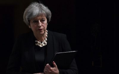 Britain's Prime Minister Theresa May walks out of 10 Downing Street to deliver a statement in central London on June 4, 2017, following the June 3 terror attack. (AFP Photo/Justin Tallis)