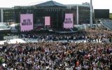 Music fans gather at the One Love Manchester benefit concert for the families of the victims of the May 22, Manchester terror attack, at Emirates Old Trafford in Greater Manchester on June 4, 2017. (AFP/Pool/Danny Lawson for One Love Manchester)