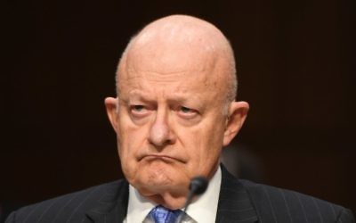 Former director of National Intelligence James Clapper preparing to testify before the US Senate Judiciary Committee on Capitol Hill in Washington, DC, May 8, 2017. (AFP/Jim Watson)