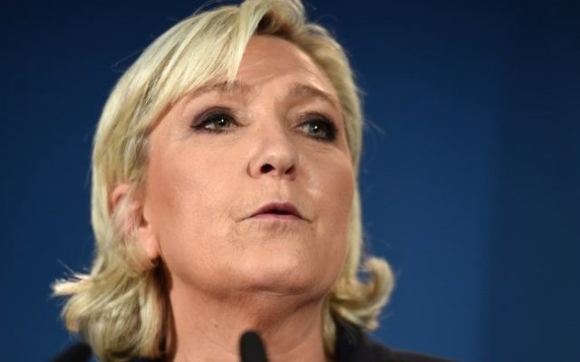 France's far-right National Front (FN) leader and parliamentary candidate Marine Le Pen gives a speech after polls closed for the first round of the French legislative elections in Henin-Beaumont, June 11, 2017. (AFP PHOTO / François LO PRESTI) France's far-right National Front (FN) leader and parliamentary candidate Marine Le Pen gives a speech after polls closed for the first round of the French legislative elections in Henin-Beaumont, June 11, 2017. (AFP PHOTO / François LO PRESTI)