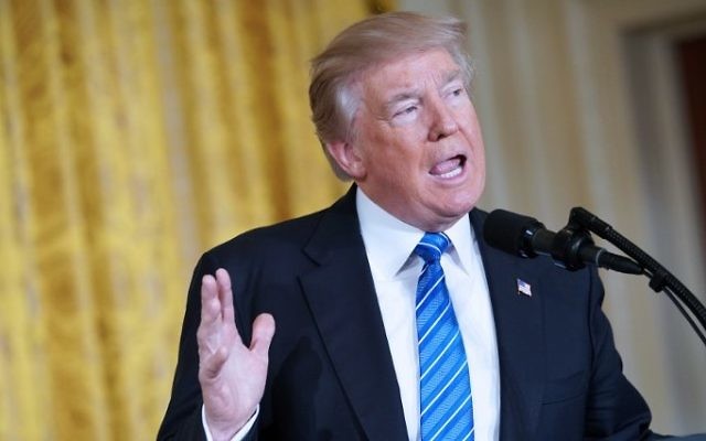 US President Donald Trump speaks during a ceremony in the East Room of the White House in Washington, DC, June 23, 2017. (AFP/Mandel NGAN)