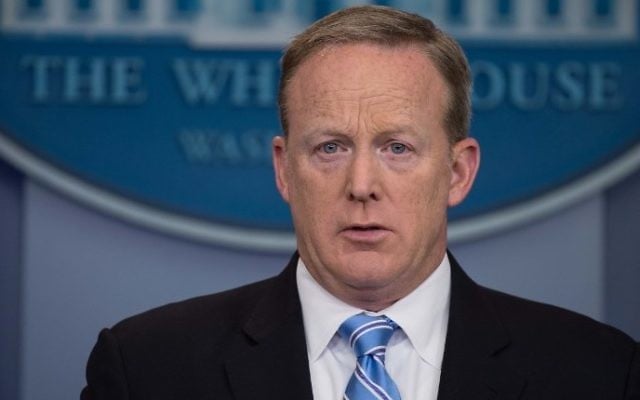 White House spokesman Sean Spicer speaks during the daily press briefing at the White House in Washington, DC, on June 26, 2017 (AFP PHOTO / NICHOLAS KAMM)