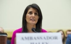 US Ambassador to the UN Nikki Haley testifies during a US House Foreign Affairs Committee hearing on Capitol Hill in Washington, DC, June 28, 2017 (AFP PHOTO / SAUL LOEB)