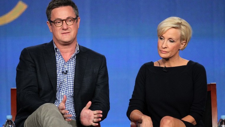 This file photo taken on January 6, 2012 shows (L-R) Host Joe Scarborough and co-host Mika Brzezinski speaking onstage during the 'Morning Joe' panel at The Langham Huntington Hotel and Spa in Pasadena, California. (Frederick M. Brown/AFP) This file photo taken on January 6, 2012 shows (L-R) Host Joe Scarborough and co-host Mika Brzezinski speaking onstage during the 'Morning Joe' panel at The Langham Huntington Hotel and Spa in Pasadena, California. (Frederick M. Brown/AFP)