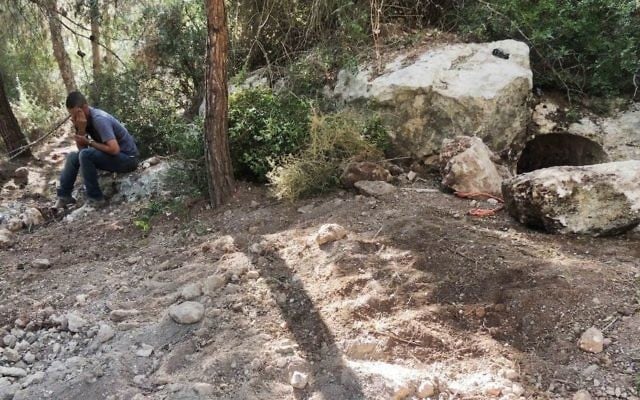One of the antiquities robbers caught in a sting operation near Tzippori during the weekend of June 10, 2017. (Israel Antiquities Authority) One of the antiquities robbers caught in a sting operation near Tzippori during the weekend of June 10, 2017. (Israel Antiquities Authority)