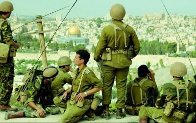 A filmed scene from 'In Our Hands,' the Christian Broadcasting Network docudrama about the Six Day War (Courtesy CBN)