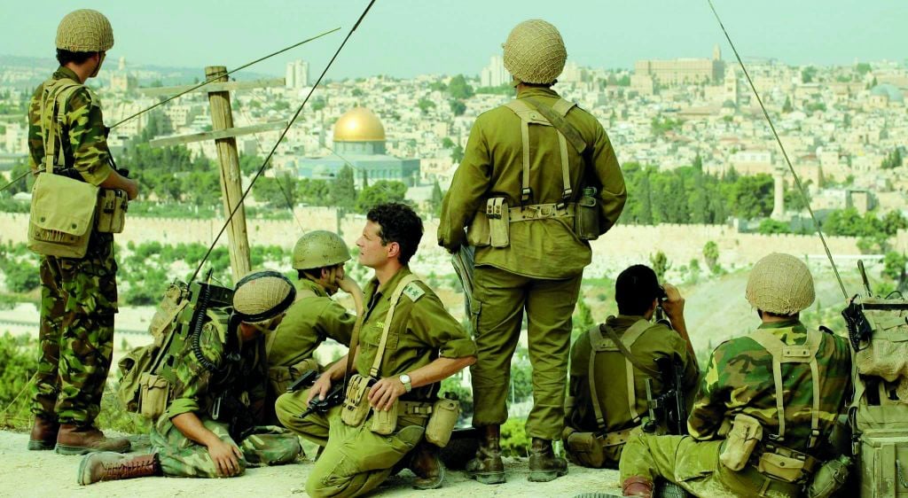A filmed scene from 'In Our Hands,' the Christian Broadcasting Network docudrama about the Six-Day War (Courtesy CBN)