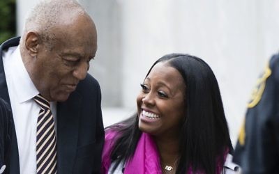 Bill Cosby arrives for his sexual assault trial with actress Keshia Knight Pulliam, right, at the Montgomery County Courthouse in Norristown, Pennsylvania on Monday, June 5, 2017. (AP/Matt Rourke)