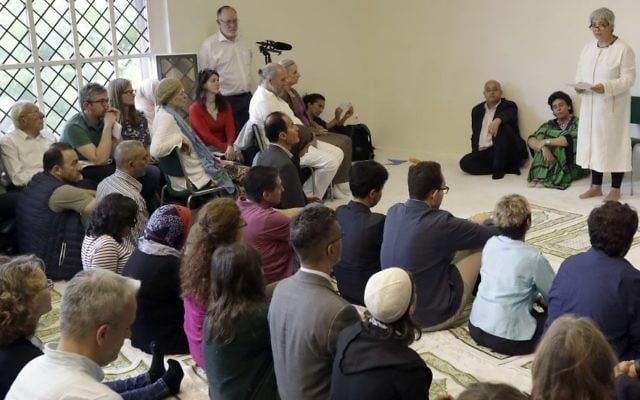 Seyran Ates (r), founder of the Ibn-Rushd-Goethe-Mosque, preaches during the opening of the mosque in Berlin, Germany, on June 16, 2017. (AP/Michael Sohn) Seyran Ates (r), founder of the Ibn-Rushd-Goethe-Mosque, preaches during the opening of the mosque in Berlin, Germany, on June 16, 2017. (AP/Michael Sohn)