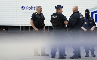 Police patrol outside Central Station in Brussels on Wednesday, June 21, 2017. (AP Photo/Virginia Mayo)