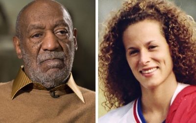 In this combination of file photos, entertainer Bill Cosby pauses during an interview in Washington on Nov. 6, 2014, and Andrea Constand poses for a photo in Toronto on Aug. 1, 1987. (AP Photo/Evan Vucci, left, and Ron Bull/Toronto Star/The Canadian Press via AP, right)