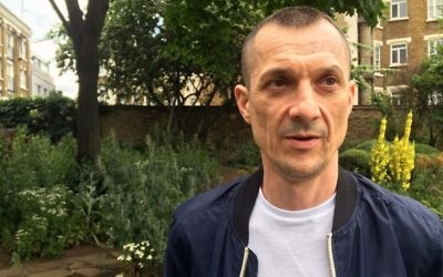 Gerard Vowls, a witness of the Saturday's attack near London Bridge, is photographed in London, Sunday, June 4, 2017. (AP/ David Keyton)
