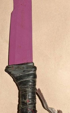 An undated handout photo issued by the Metropolitan Police, London, and made available Saturday, June 10, 2017, of one of the knives used in the London Bridge attacks of June 3 which killed several people and wounded dozens more. (Metropolitan Police London via AP) 