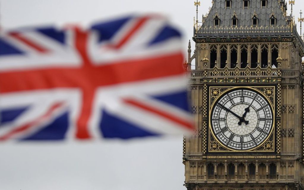 In this file photo dated Wednesday, March 29, 2017, a British flag is shown near to Big Ben's clock tower in front of the Houses of Parliament in central London. (AP Photo/Matt Dunham, FILE) In this file photo dated Wednesday, March 29, 2017, a British flag is shown near to Big Ben's clock tower in front of the Houses of Parliament in central London. (AP Photo/Matt Dunham, FILE)