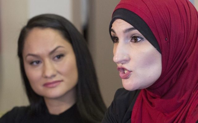 In this Jan. 9, 2017 file photo Linda Sarsour, right, and Carmen Perez, co-chairs of the Women's March on Washington, speak during an interview in New York. (AP Photo/Mark Lennihan, File) In this Jan. 9, 2017 file photo Linda Sarsour, right, and Carmen Perez, co-chairs of the Women's March on Washington, speak during an interview in New York. (AP Photo/Mark Lennihan, File)