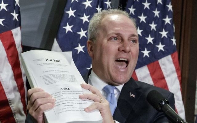 Steve Scalise speaks on Capitol Hill in Washington on March 8, 2017. (AP/J. Scott Applewhite) Steve Scalise speaks on Capitol Hill in Washington on March 8, 2017. (AP/J. Scott Applewhite)