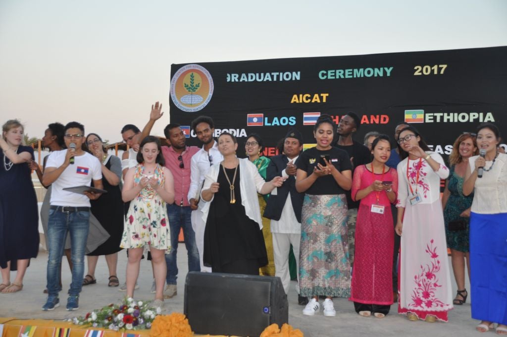 Graduates of the Arava International Center for Agricultural Training on Thursday, June 15, 2017. (Courtesy) Graduates of the Arava International Center for Agricultural Training on Thursday, June 15, 2017. (Courtesy)