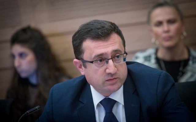 Yisrael Beytenu MK Robert Ilatov attends committee meeting in the Knesset, March 15, 2017. (Miriam Alster/FLASH90) 
