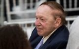 Sheldon Adelson attends the final remarks of US President Donald Trump and Israeli Prime Minister Benjamin Netanyahu at the Israel Museum in Jerusalem before Trump's departure, on May 23, 2017. (Yonatan Sindel/Flash90)
