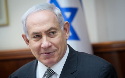 Prime Minister Benjamin Netanyahu leads the weekly cabinet meeting in Jerusalem on June 11, 2017. (Marc Israel Sellem/POOL)