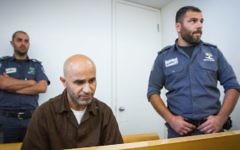 Wissam Zabidat, convicted of joining Islamic State together with his wife, is seen at the Haifa District Court on June 13, 2017. (Flash90)
