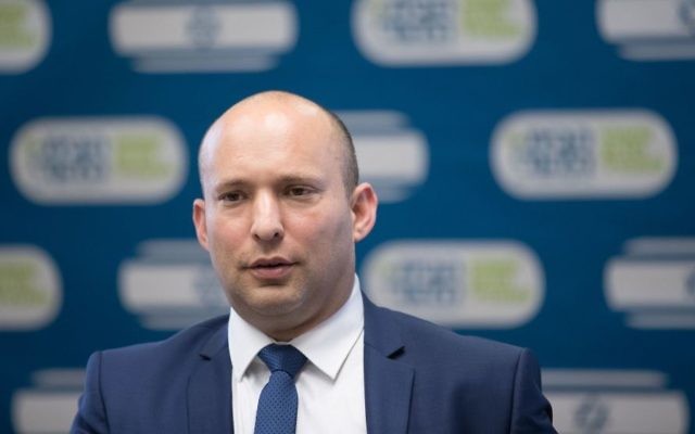 Education Minister and Jewish Home party leader Naftali Bennett leads a faction meeting at the Knesset, June 19, 2017. (Yonatan Sindel/Flash90) Education Minister and Jewish Home party leader Naftali Bennett leads a faction meeting at the Knesset, June 19, 2017. (Yonatan Sindel/Flash90)