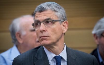 Rabbi Richard Jacobs attends the lobby for strengthening ties with the Jewish world at the Knesset, Israel's Parliament, June 27, 2017. (Yonatan Sindel/Flash90)