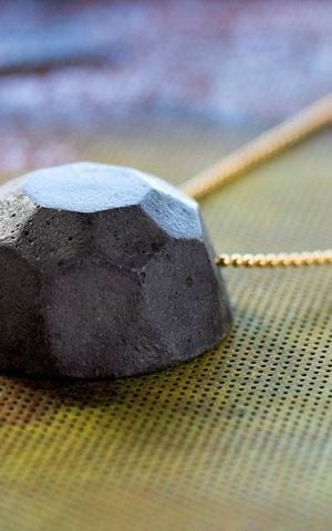 One of Baara Guggenheim's carefully crafted concrete pendants (Courtesy Baara Guggenheim)