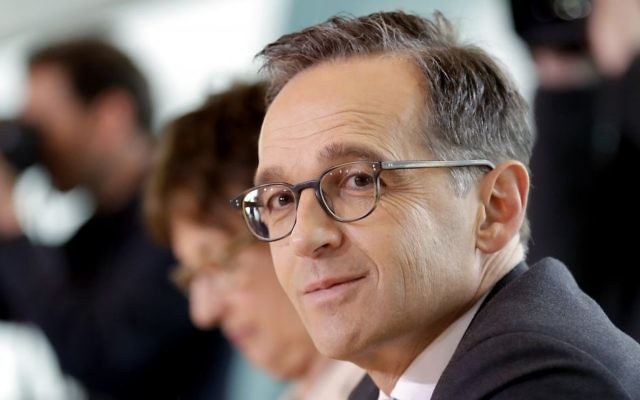 In this April 5, 2017 file photo, German Justice Minister Heiko Maas attends the weekly cabinet meeting at the chancellery in Berlin, Germany. (AP Photo/Michael Sohn, file) In this April 5, 2017 file photo, German Justice Minister Heiko Maas attends the weekly cabinet meeting at the chancellery in Berlin, Germany. (AP Photo/Michael Sohn, file)