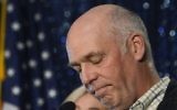 In this May 25, 2017, file photo, Greg Gianforte celebrates his win over Rob Quist for Montana's open congressional seat in Bozeman, Mont. (Rachel Leathe/Bozeman Daily Chronicle via AP, File)