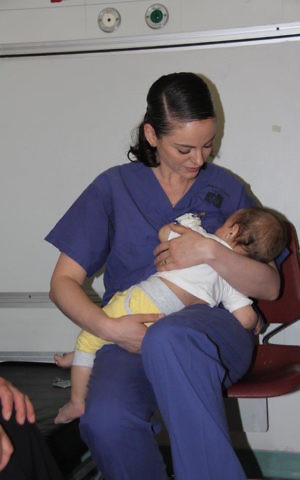 The baby's parents were in a serious traffic accident, and the baby refused to be bottle-fed. (Hadassah spokesperson)