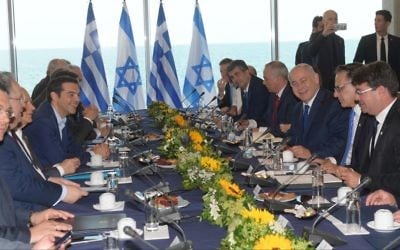 Israel-Greece G2G Consultation in Thessaloniki, June 15, 2017. (Amos Ben-Gershom/GPO)