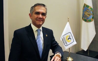 Miguel Ángel Mancera Espinosa, mayor of Mexico City at Antiguo Palacio del Ayuntamiento (Old City Hall) in Mexico City in 2014. (CC BY-SA ProtoplasmaKid, Wikimedia commons)