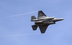 An F-35 jet arrives at its new operational base at Hill Air Force Base, in northern Utah, September 2, 2015. (AP/Rick Bowmer, File)