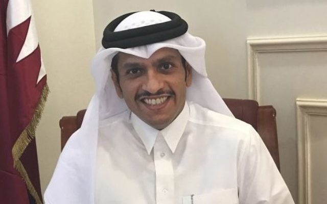 Qatari foreign minister Sheikh Mohammed bin Abdulrahman Al Thani, poses for a photo during an interview with the Associated Press in Doha, Qatar, Thursday, June 8, 2017. (AP Photo/Malak Harb)