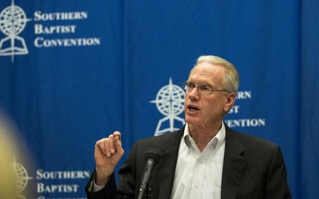 Barrett Duke, chairman of the 2017 Committee on Resolutions, at a news conference in Phoenix, Arizona, following the passage of nine resolutions on Tuesday, June 13, 2017. (AP/Angie Wang)