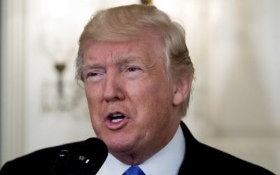 President Donald Trump speaks in the Diplomatic Room of the White House in Washington, Wednesday, June 14, 2017, about the shooting in Alexandria, Virginia where House Majority Whip Steve Scalise  where shot during a Congressional baseball practice. (AP Photo/Andrew Harnik)