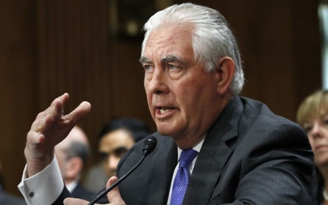 US Secretary of State Rex Tillerson testifies before the Senate Foreign Relations Committee on Capitol Hill in Washington, June 13, 2017. (AP /Jacquelyn Martin) US Secretary of State Rex Tillerson testifies before the Senate Foreign Relations Committee on Capitol Hill in Washington, June 13, 2017. (AP /Jacquelyn Martin)