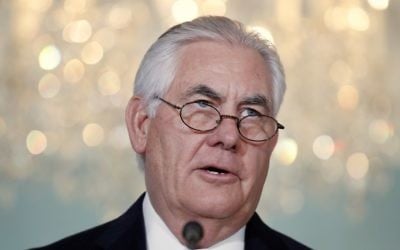 Secretary of State Rex Tillerson speaks about Qatar at the State Department in Washington, Friday June 9, 2017. (Jacquelyn Martin/AP) 