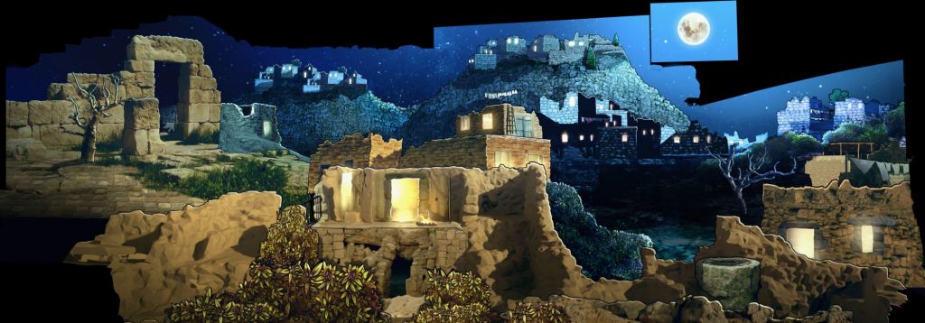 a77 A screenshot from the new 'Hallelujah' night-time attraction at the City of David in Jerusalem. (courtesy AVS)