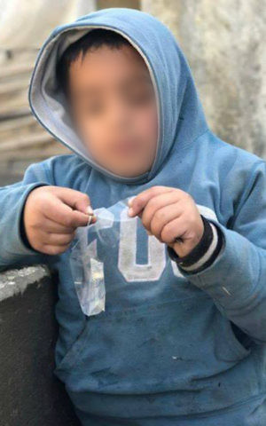 Bashar Abd al-Ghazal, 8, who reportedly told IDF soldiers he was abused at home after he was picked up by the army as he walked outside a Jewish settlement in the northern West Bank on June 15, 2017. (Safa)