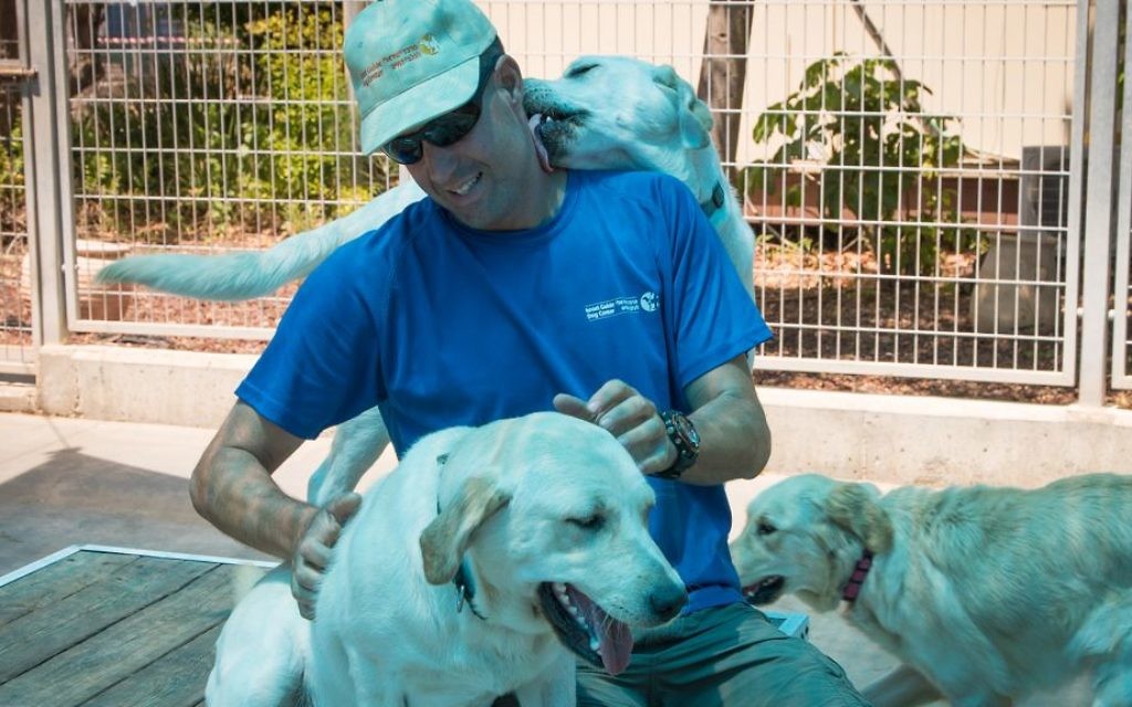 Trainer Yariv Melamed at Israel's Guide Dog Center for the Blind, May 25, 2017. (Luke Tress/Times of Israel) Trainer Yariv Melamed at Israel's Guide Dog Center for the Blind, May 25, 2017. (Luke Tress/Times of Israel)
