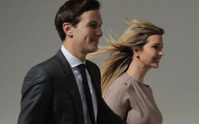 WASHINGTON, DC - FEBRUARY 10:  (AFP OUT)  White House Senior Advisor to the President for Strategic Planning Jared Kushner (L) and his wife and President Donald Trump's daughter Ivanka Trump walk down the West Wing Colonnade following a bilateral meeting between Trump and Japanese Prime Minister Shinzo Abe February 10, 2017 in Washington, DC. Trump and Abe are expected to discuss many issues, including trade and security ties and will hold a joint press confrence later in the day.  (Photo by Chip Somodevilla/Getty Images)