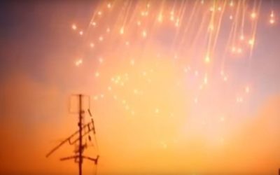 A screen capture from a video alleging to show the use of white phosphorous in Raqqa, uploaded on June 8, 2017. (screen capture: YouTube)