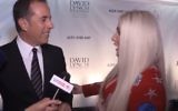 Comedian Jerry Seinfeld refuses a hug from singer Kesha on June 5, 2017. (Screen capture: YouTube)