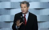 US Senator Sherrod Brown (D-OH) delivers remarks on the fourth day of the Democratic National Convention at the Wells Fargo Center, July 28, 2016 in Philadelphia, Pennsylvania. (Photo by Alex Wong/Getty Images via JTA)