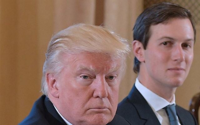 President Donald Trump, left, with senior adviser Jared Kushner during a meeting in Rome with Prime Minister Paolo Gentiloni of Italy, May 24, 2017. (Mandel Ngan/AFP/Getty Images) President Donald Trump, left, with senior adviser Jared Kushner during a meeting in Rome with Prime Minister Paolo Gentiloni of Italy, May 24, 2017. (Mandel Ngan/AFP/Getty Images)