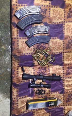 Bullets, ammunition magazines and sniper scopes found by IDF troops during a raid of a house in the northern West Bank village of Asira ash-Shamaliya on June 5, 2017. (IDF Spokesperson's Unit) Bullets, ammunition magazines and sniper scopes found by IDF troops during a raid of a house in the northern West Bank village of Asira ash-Shamaliya on June 5, 2017. (IDF Spokesperson's Unit)