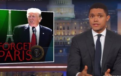 Trevor Noah delivers a segment on US President Donald Trump's pulling out of the Paris Agreement on climate change. (Screen capture YouTube)